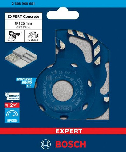 Bosch Diamanttopfscheibe EXPERT Concrete D.125mm Bohrung 22,23mm Segment-H.4,5mm 