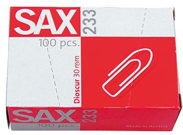 SAX Büroklammer 1-233-00 30mm verzinkt 100 St./Pack.