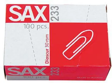 SAX Büroklammer 1-233-00 30mm verzinkt 100 St./Pack.