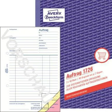 Avery Zweckform Auftragsformular 1726 DIN A5 3x40Blatt