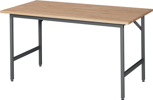 Arbeitstisch Jerry Arbeitsplatte Buche-Massiv, Stärke 25 mm Gestell anthrazitgrau, RAL 7016 RAU