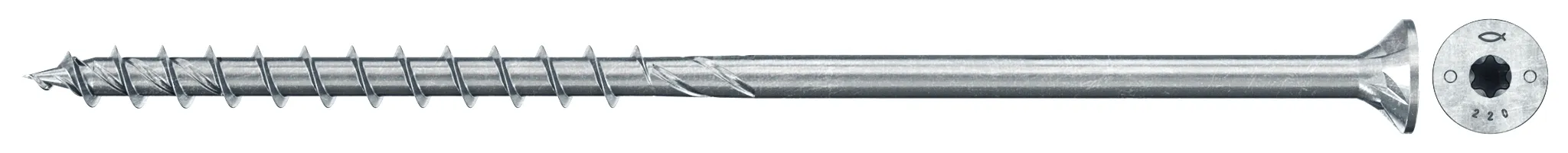 fischer PowerFast FPF II STP 8.0 x 400 BC 50 Senkkopf mit Innenstern TX Teilgewinde galvanisch verzinkt blau passiviert