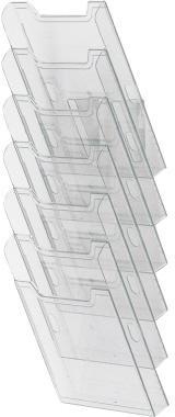 Exacompta Wandprospekthalter 64758D A4 hoch 6Fächer transparent