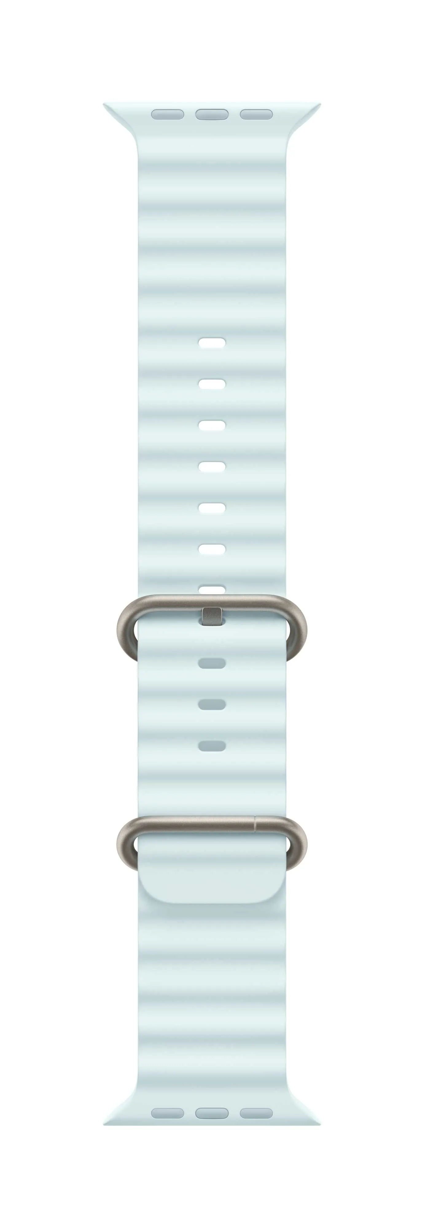 Apple Ocean Armband, Kristallblau, Gehäusefarbe Titan Natur, 49mm