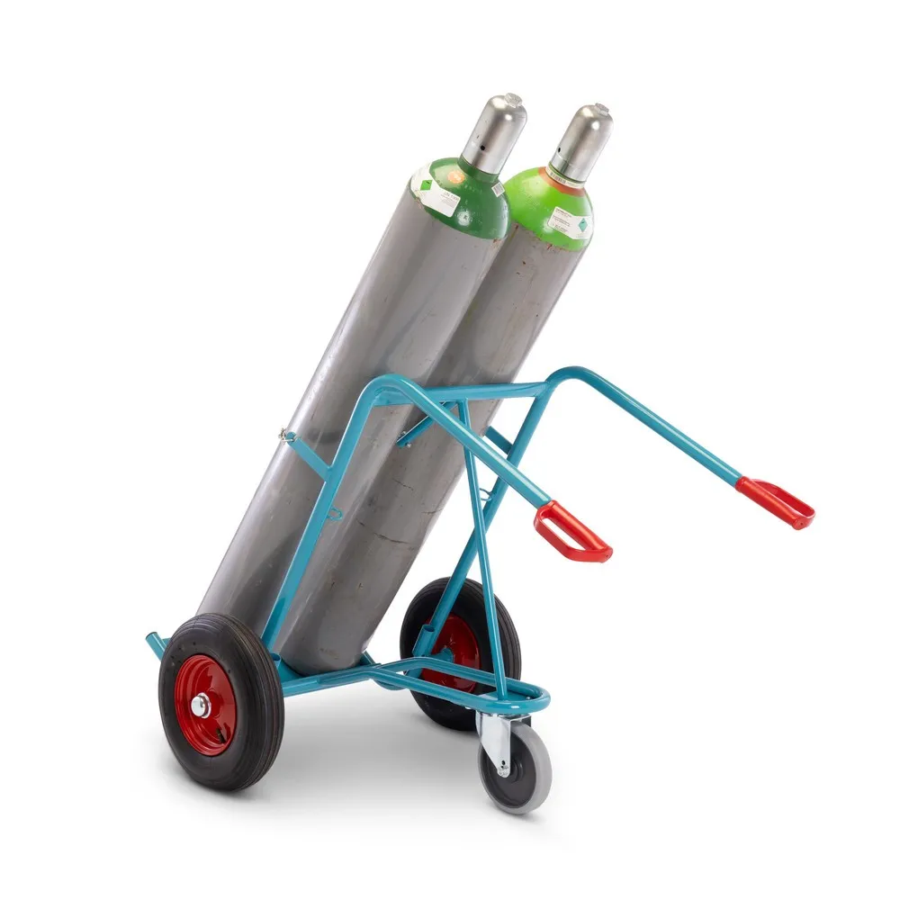 Ameise® Stahlflaschenkarre, für 2 Flaschen à 40-50 Liter, Stützrad