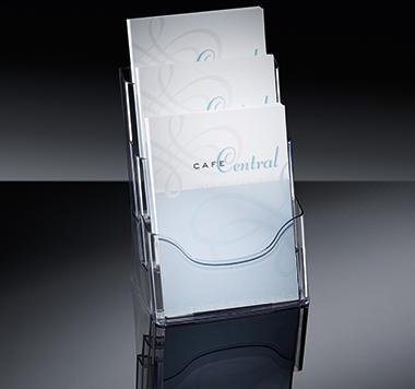 SIGEL Prospekthalter LH130 für DIN A4 3Fächer Arcyl glasklar
