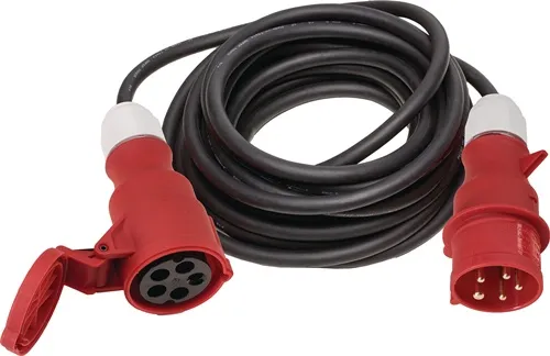 CEE-Verlängerung 32 A 400 V 10m H07RN-F 5x6mm² schwarz IP44 WEINGÄRTNER