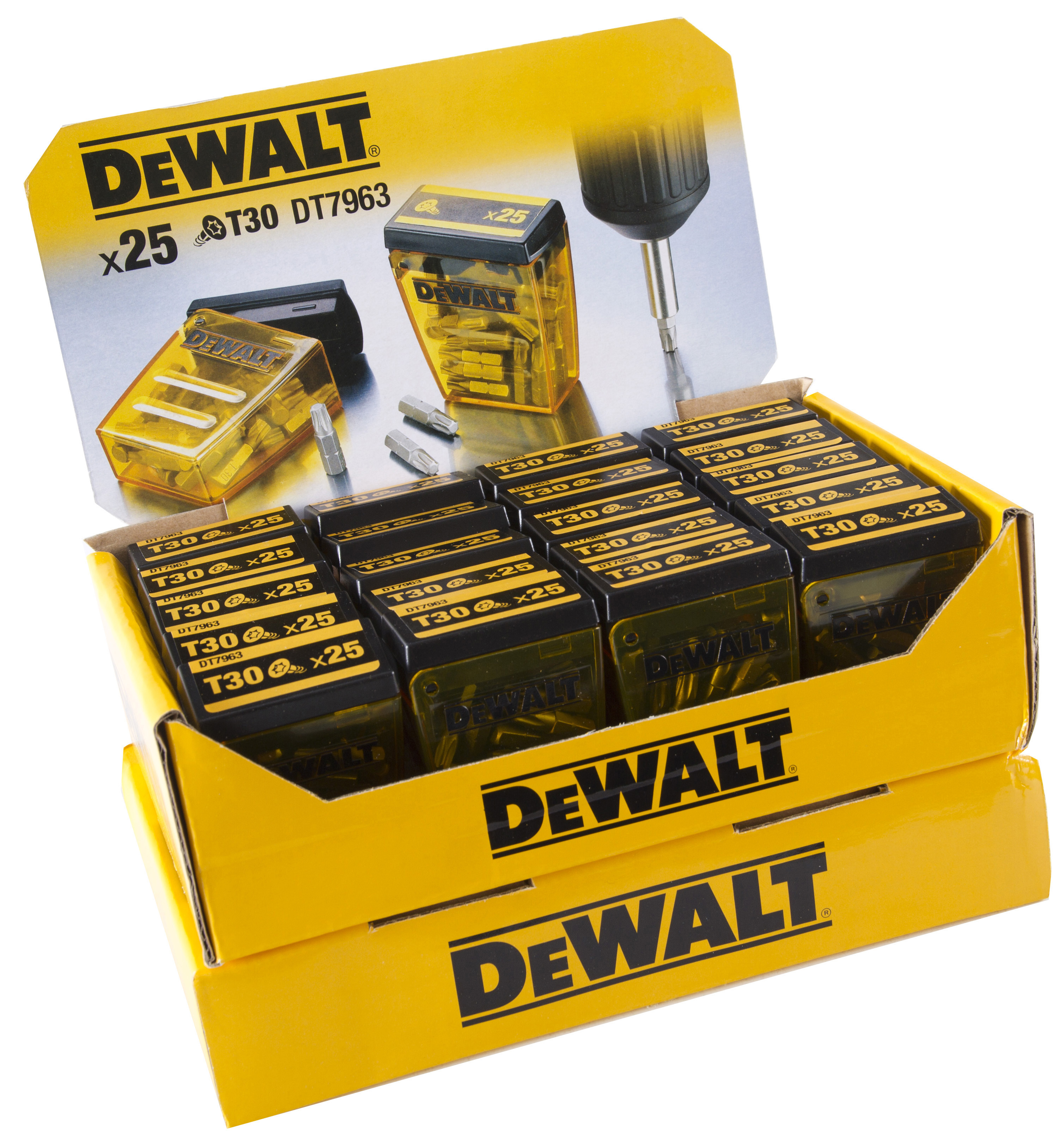 DEWALT DP44-QZ Display 20 x DT7963 Box 25xT30 25 mm
