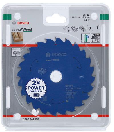 Bosch Kreissägeblatt Expert for Wood D.140mm Bohrung 20mm 24Zähne WZ 