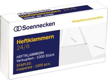 Soennecken Heftklammern 3150 24/6 verkupfert 1.000 St./Pack.