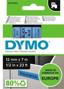 DYMO Schriftbandkassette D1 S0720560 12mmx7m sw auf bl