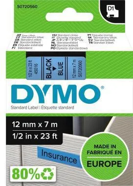DYMO Schriftbandkassette D1 S0720560 12mmx7m sw auf bl