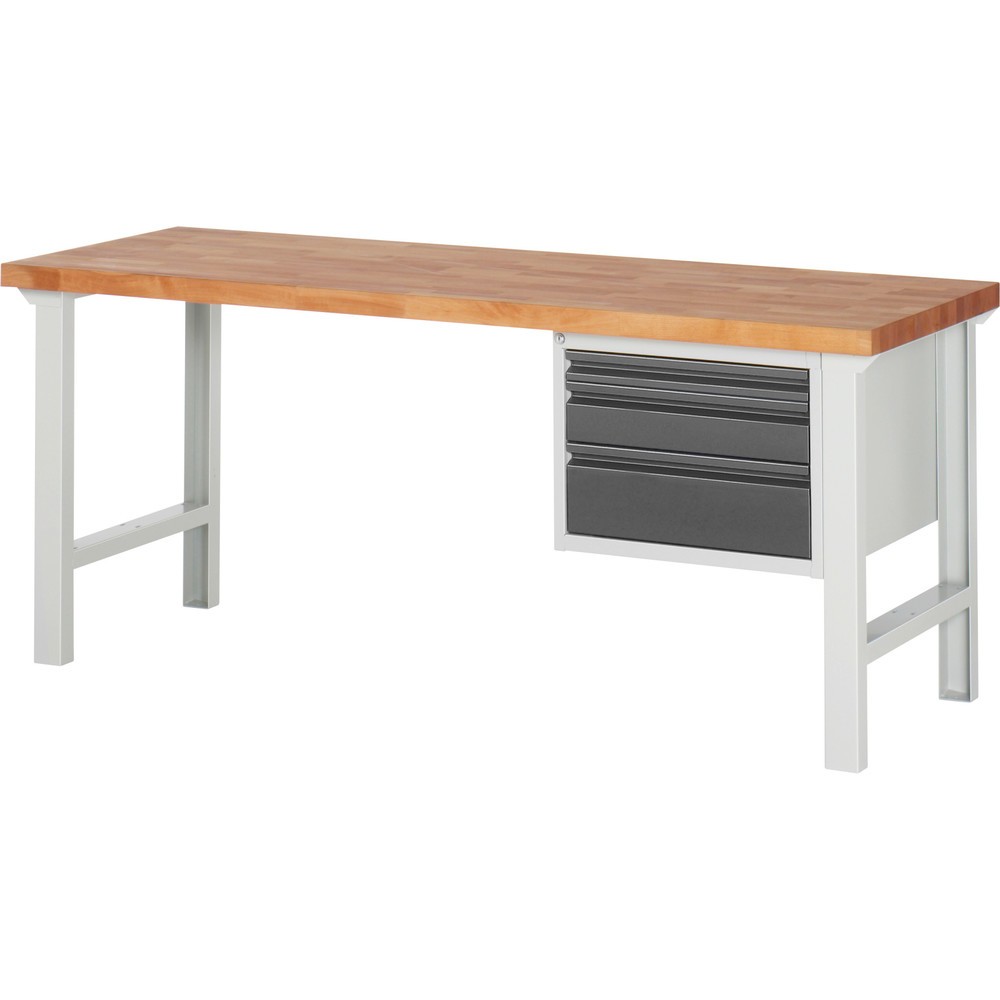 Steinbock® Werkbank, mit 3 Schubladen, HxBxT 840 x 2.000 x 700 mm, RAL 7035/7016
