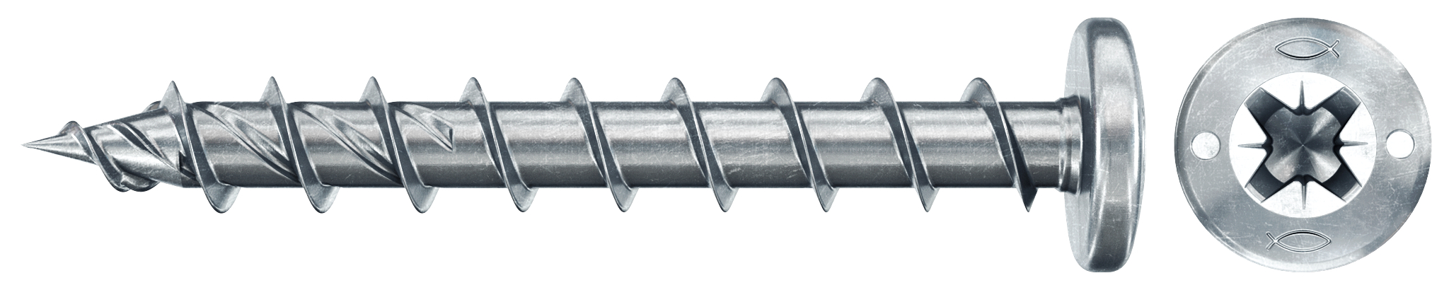 fischer PowerFast FPF II PZF 6,0x60 BC 100 Panhead mit Kreuzschlitz PZ Vollgewinde galvanisch verzinkt, blau passiviert