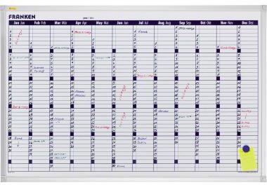 Franken Jahresplantafel X-tra Line VO-12 90x60cm 12Monate weiß