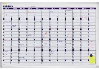 Franken Jahresplantafel X-tra Line VO-12 90x60cm 12Monate weiß