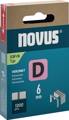 Flachdrahtklammer D Typ 53 F B11,3xL6mm Draht-B.1,25mm 1200 St.NOVUS
