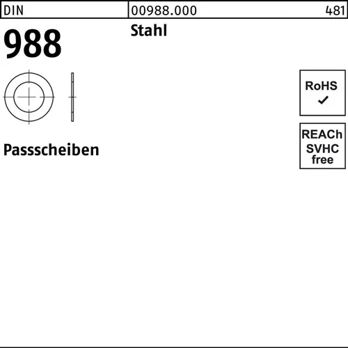 Paßscheibe DIN 988 35x 45x1 Stahl 250 Stück