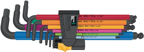 Winkelschraubendrehersatz 950/9 Hex-Plus Multicolour Imperial 2 9-tlg.zöllig