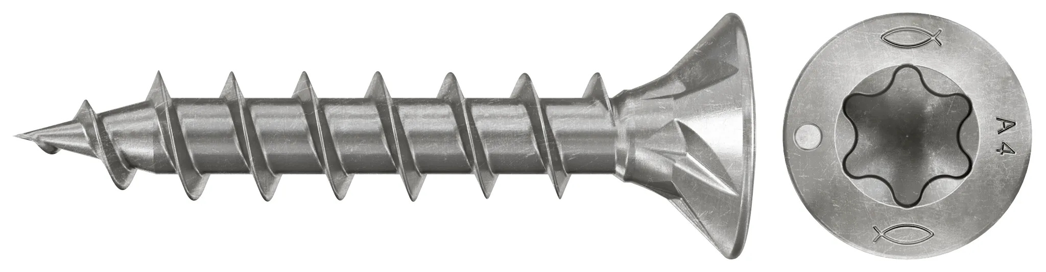 fischer Spanplattenschraube PowerFast FPF II CTF 3,5 x 20 A4 200, Senkkopf, Innenstern TX, Vollgewinde, Edelstahl A4
