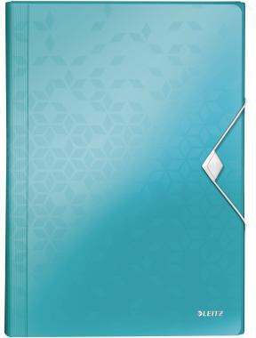 Leitz Fächermappe WOW 45890051 DIN A4 6Fächer PP eisblau