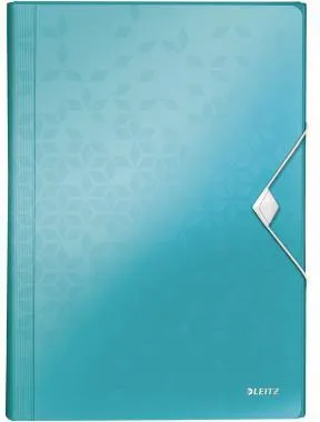 Leitz Fächermappe WOW 45890051 DIN A4 6Fächer PP eisblau