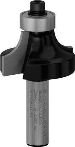 Bosch Abrundfräser Standard for Wood Radius 8mm Arbeits-L.15,5mm L.53mm