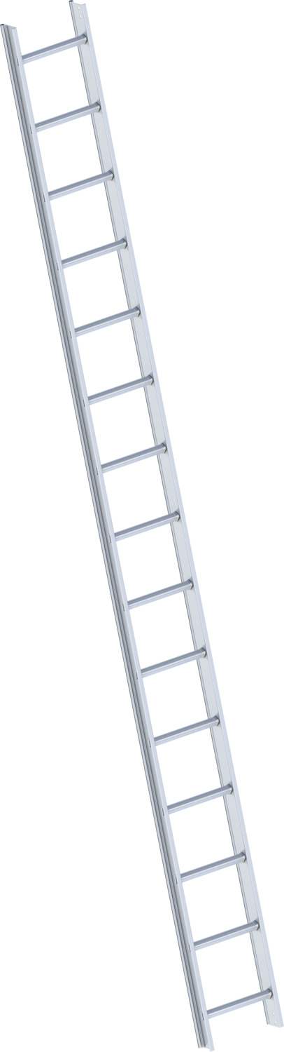 Layher Dachauflegeleiter 1051 gem. DIN 4567-4 15 Sprossen Alu natur
