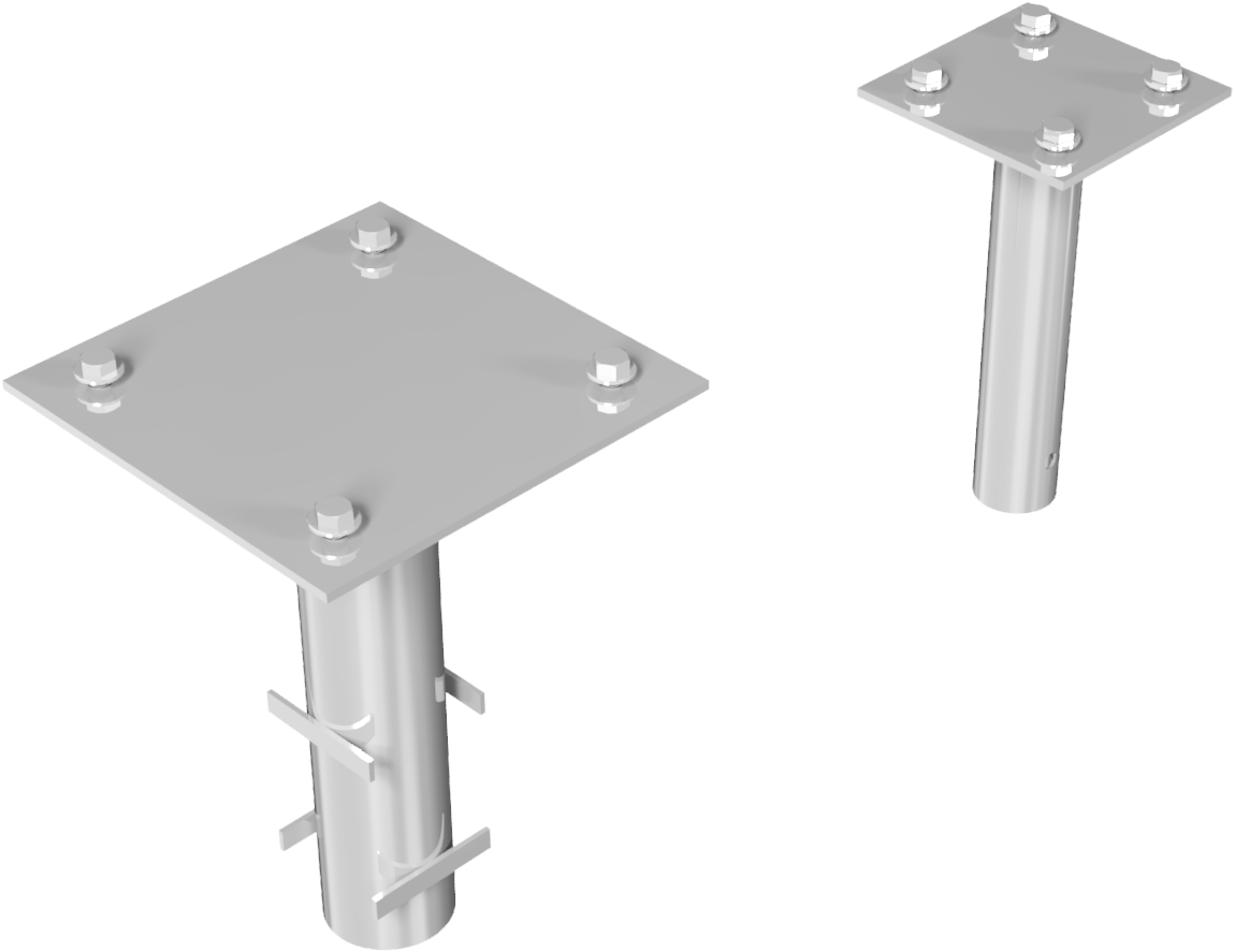 SCHAKE Satz Bodenhülse zum Einbetonieren für Haupt- und Auflagepfosten