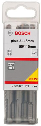 Bosch Hammerbohrer Arbeits-L.50mm D.5mm L.110mm SDS plus-3 10 St