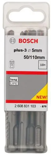 Bosch Hammerbohrer Arbeits-L.50mm D.5mm L.110mm SDS plus-3 10 St