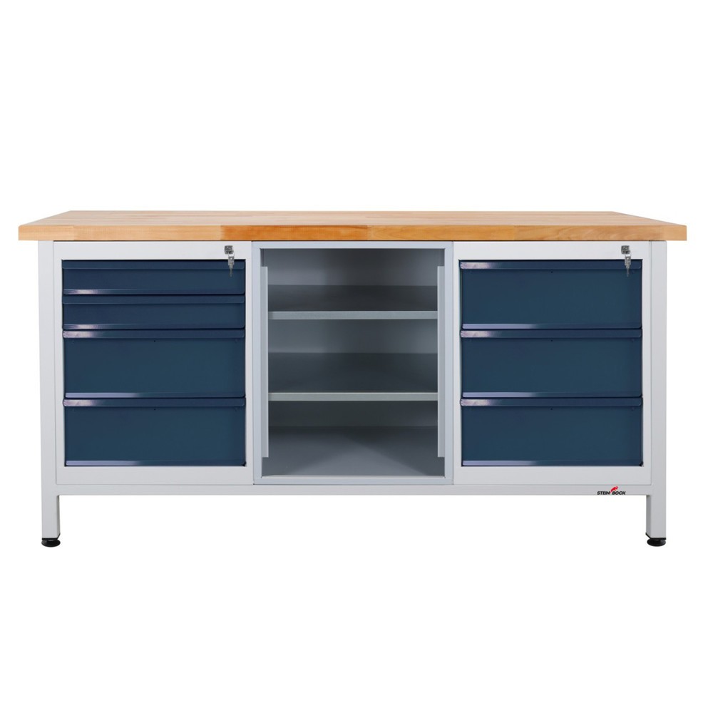 Steinbock® Werkbank Extra, 7 Schubladen, 1 Regalabteil, TK 500 kg