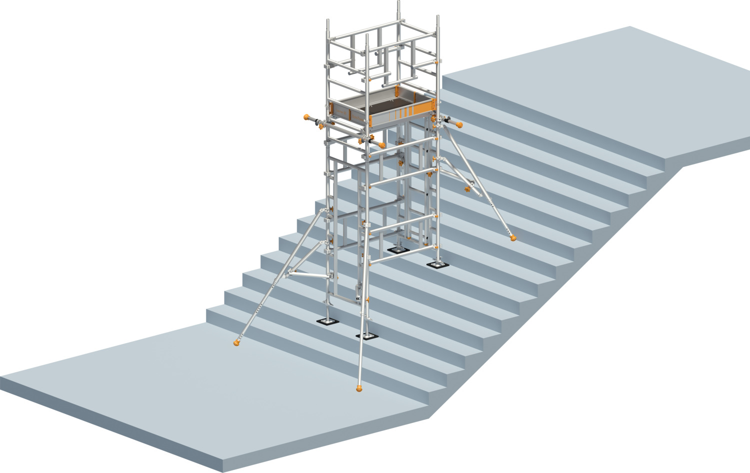 Layher Fahrgerüst SoloTower P2 SAFETYPLUS mit Treppen-Kit