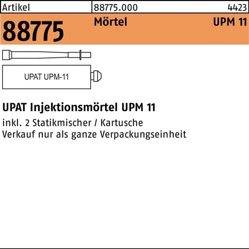Injektionsmörtel R 88775 UPM 11-300 12 Stück UPAT