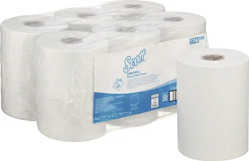 Rollenhandtuch Scott® Control™ 6623 1-lagig weiß L ca.165mxB ca.198mm 6 Rollen/K