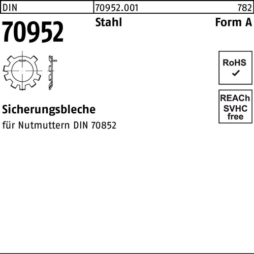 Sicherungsblech DIN 70952 A 30 Stahl f.Nutmuttern DIN70852 50 Stück