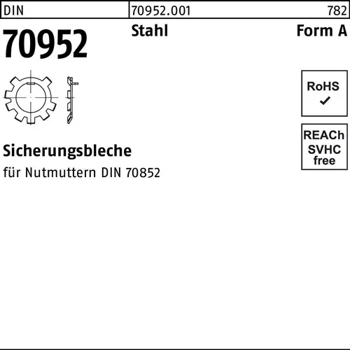 Sicherungsblech DIN 70952 A 16 Stahl f.Nutmuttern DIN70852 50 Stück