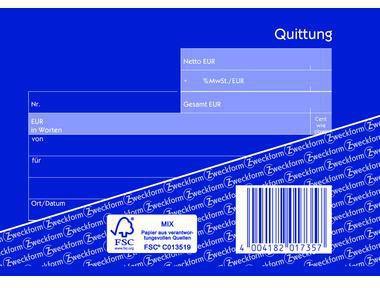 Avery Zweckform Quittung 1735 DIN A6 quer 2x40Blatt