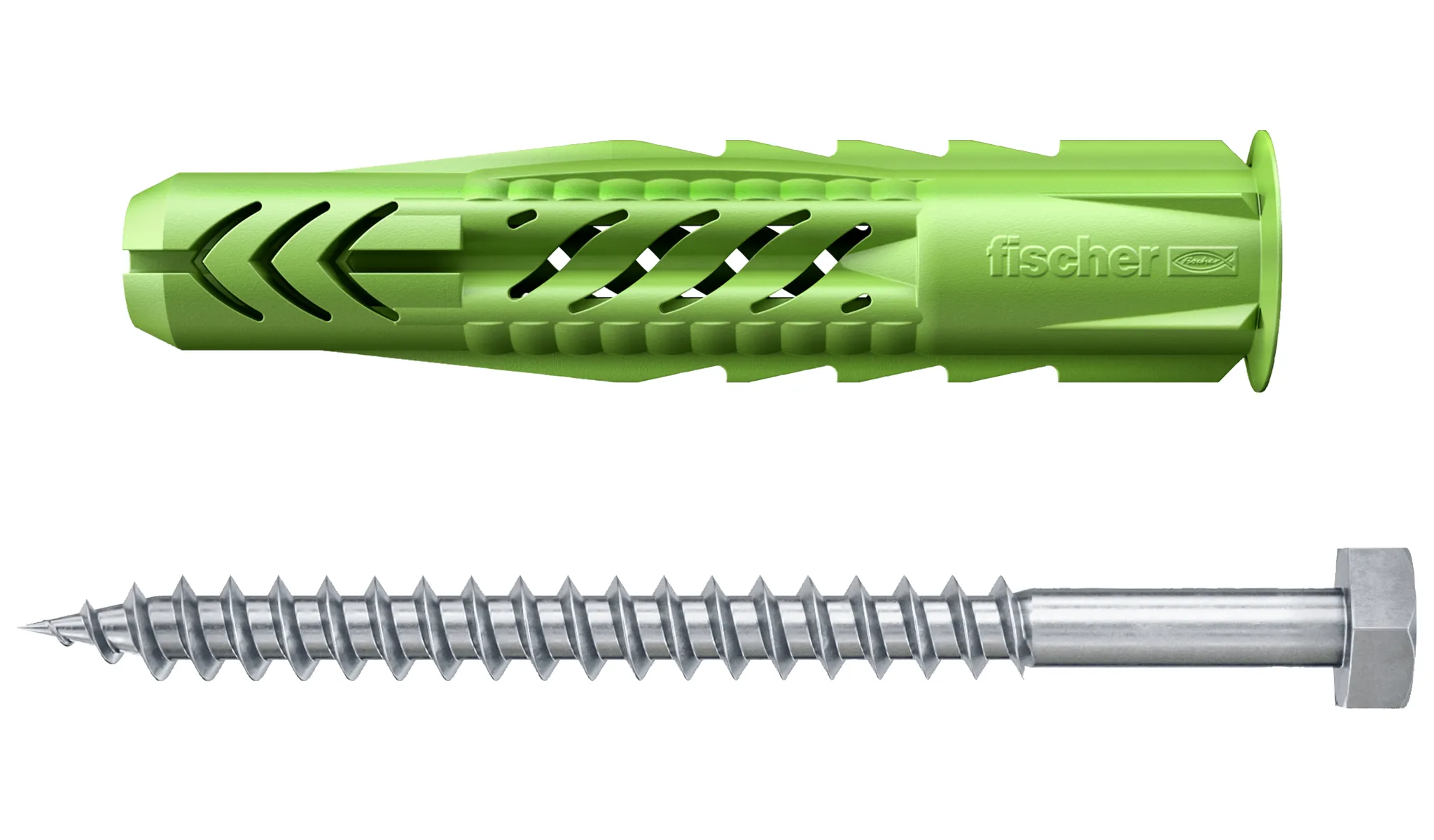 fischer Universaldübel UX Green 10 x 60 R S mit Rand und Edelstahlschraube A2
