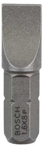 Bosch Schrauberbit Extra-Hart ISO1173 C6.3 S1,6x8mm L.25mm 1/4Zoll-Außen-6kt 3St.