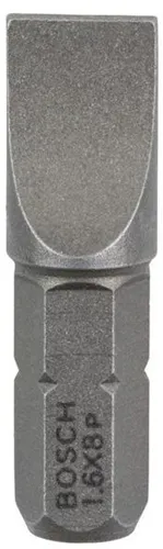Bosch Schrauberbit Extra-Hart ISO1173 C6.3 S1,6x8mm L.25mm 1/4Zoll-Außen-6kt 3St.