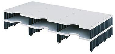 styro Aufbaueinheit styrodoc trio 268-1302.98 6Fächer gr/sw