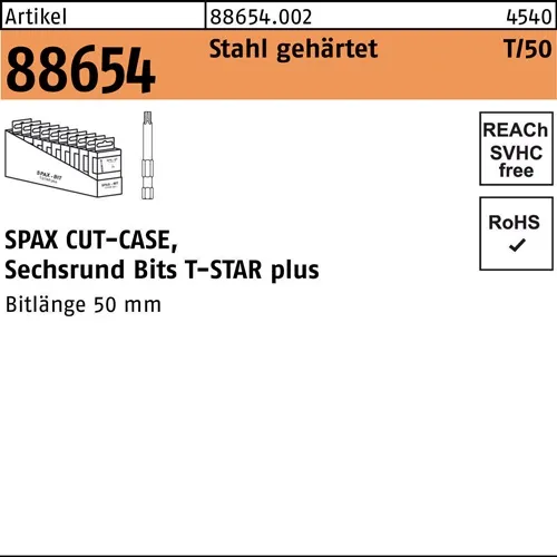 Bit R 88654 T-Star Plus SW 1/4x50 T 30 Stahl gehärtet 50 Stück SPAX