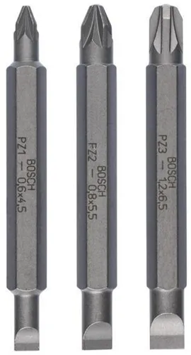 Bosch Doppelklingen-Set 3tlg. L.60mm 0,6x4,5/PZ1 0,8x5,5/PZ2 1,2x6,5/PZ3