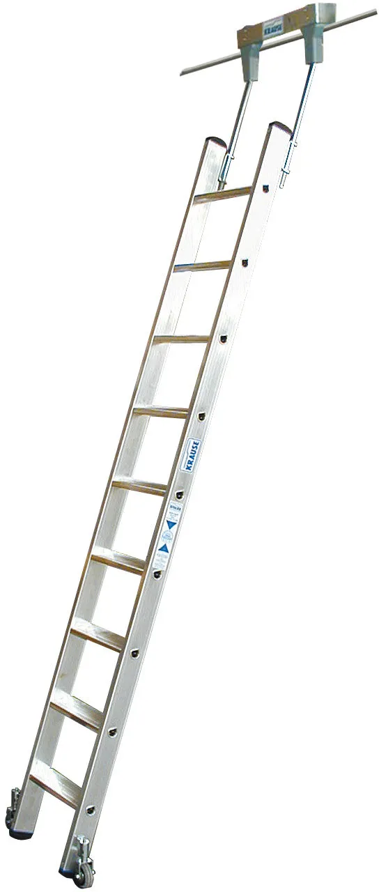 Krause STABILO Stufen-RegalLeiter Rundrohr-Schienenanlage 1x9 Stufen