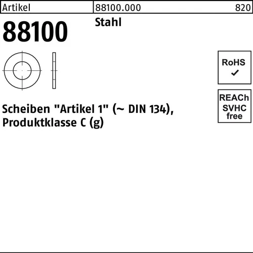 Unterlegscheibe R 88100 21x 42x2,5 Stahl 100 Stück
