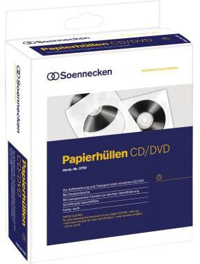 Soennecken CD/DVD Hülle 03750 mF Papier weiß 100 St./Pack.
