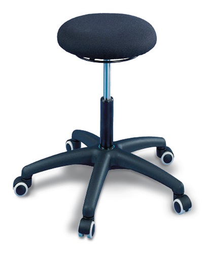 Drehhocker m.Rollen Stoffpolster schwarz Sitz-H.470-600mm