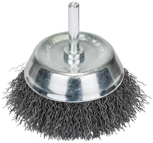 Bosch Topfbürste D75mm m.Spannschaft 6mm Stahldraht Rundschaft 6mm max.Drehz4500 1/min