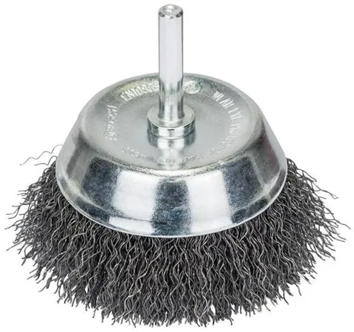 Bosch Topfbürste D75mm m.Spannschaft 6mm Stahldraht Rundschaft 6mm max.Drehz4500 1/min